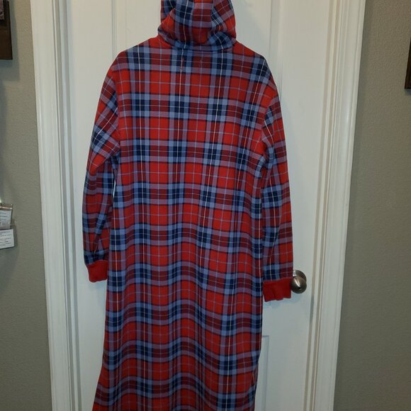 Lands' End Serious Sweats Plaid Hoodie Robe Sweatshirt XL/18 - Picture 5 of 9